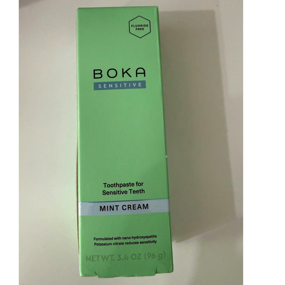 Boka Sensitive Toothpaste Mint Cream Fluoride Free Nano-Hydroxyapatite 3.4 oz